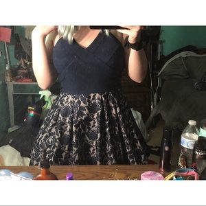 Navy blue patterned dress
